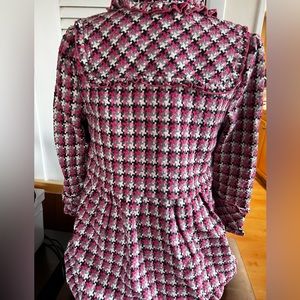 Pinkyotto pink patterned (size small) wool pea coat - beautifully made doll-like